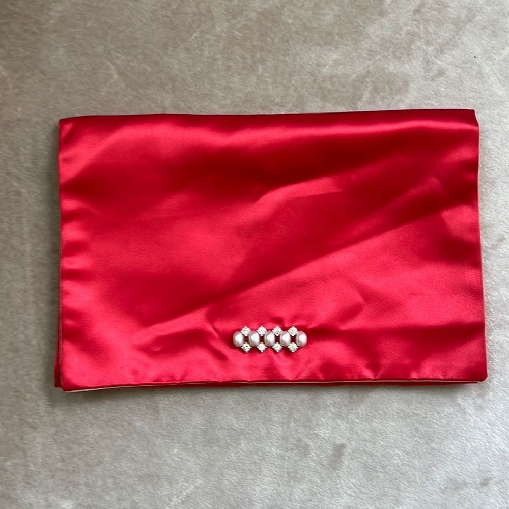 *Christian Dior* RARE! VTG Red Satin Lingerie Jewelry Pouch (READ)